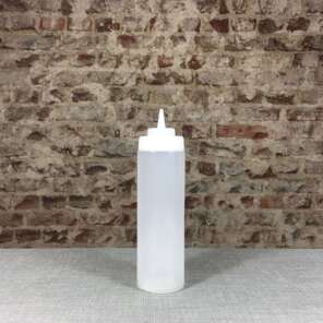 Dosierflasche/ Squeeze "S- Size" Flasche Transparent mit großer Öffnung (260ml)