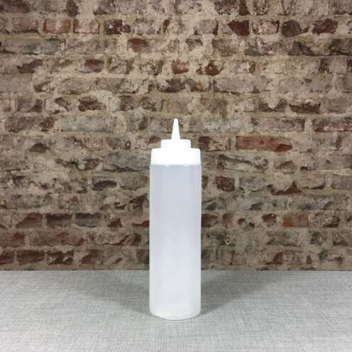 Dosierflasche/ Squeeze "XL- Size" Flasche Transparent mit großer Öffnung (708ml)