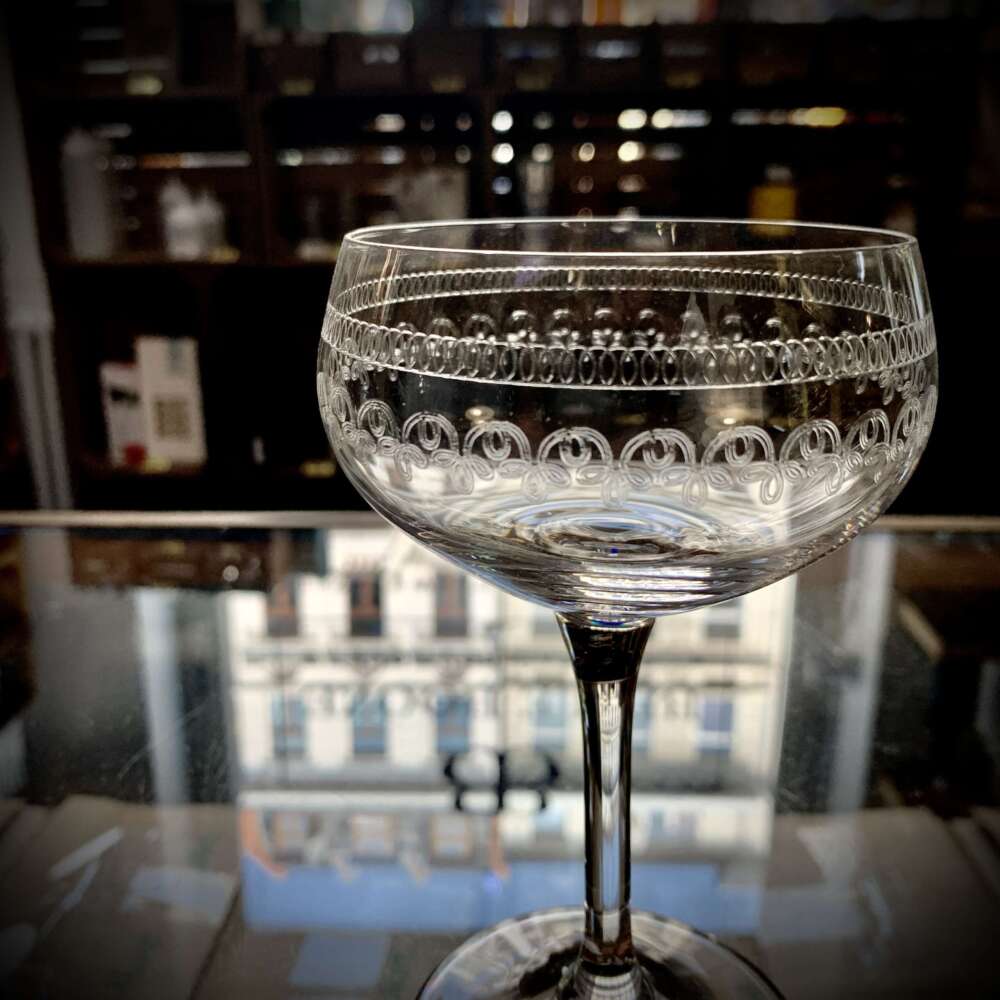 Retro Coupe Cocktail Glas graviert silver (210ml) – Bild 2