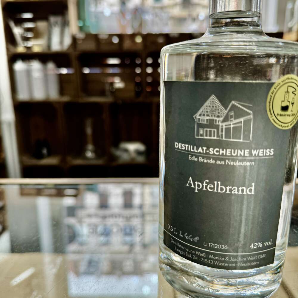 Destillat Scheune Weiss Apfelbrand 40% 0,5l – Bild 2