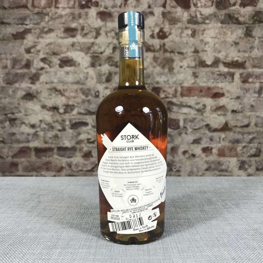 STORK CLUB Straight Rye 45% 0,7l – Bild 3
