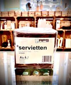Servietten, 2-lagig, 1/4-Fals, Schwarz 100Stk.