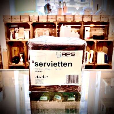 Servietten, 2-lagig, 1/4-Fals, Schwarz 100Stk.