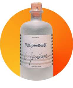 Produktbild Faude Aprikose Alt Attribut: Faude Aprikose kaufen bei Belle Booze Faude Aprikose im Nosing Glas Alt Attribut: Faude Aprikose Edelbrand pur genießen Flasche Faude Aprikose mit frischen Aprikosen Alt Attribut: Faude Aprikose Edelbrand aus sonnengereiften Aprikosen