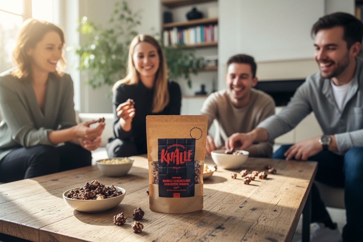 Knalle Popcorn Dunkle Schokolade Geröstete Mandel 100g – Bild 2